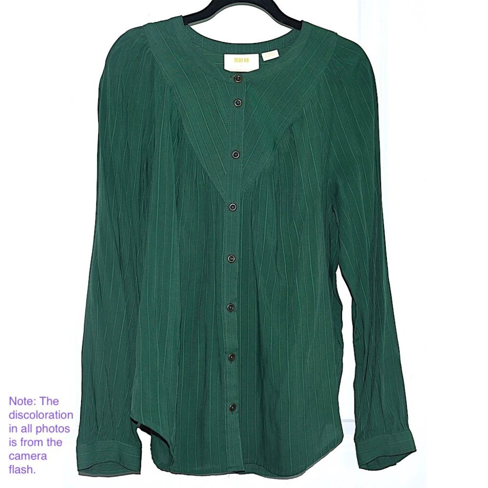 NWT Anthropologie Maeve Tonal-Stripe Button-Down Blouse (roomy cut--can fit S/M)